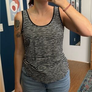 Gap black and White Striped Women's Tank Top